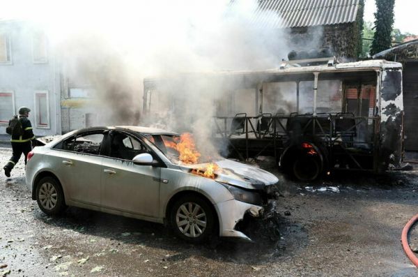 При обстреле центра Донецка погиб один человек